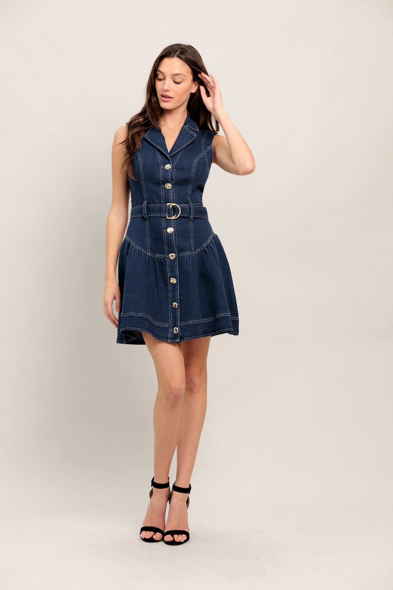 MADE TO FLATTER DENIM MINI DRESS - FINAL SALE