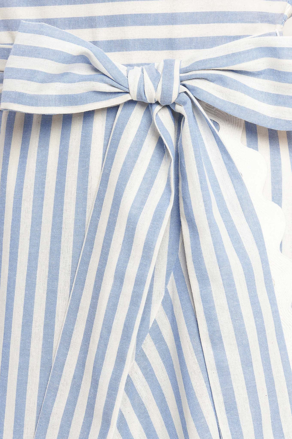TIED TO YOU BLUE STRIPED MIDI DRESS