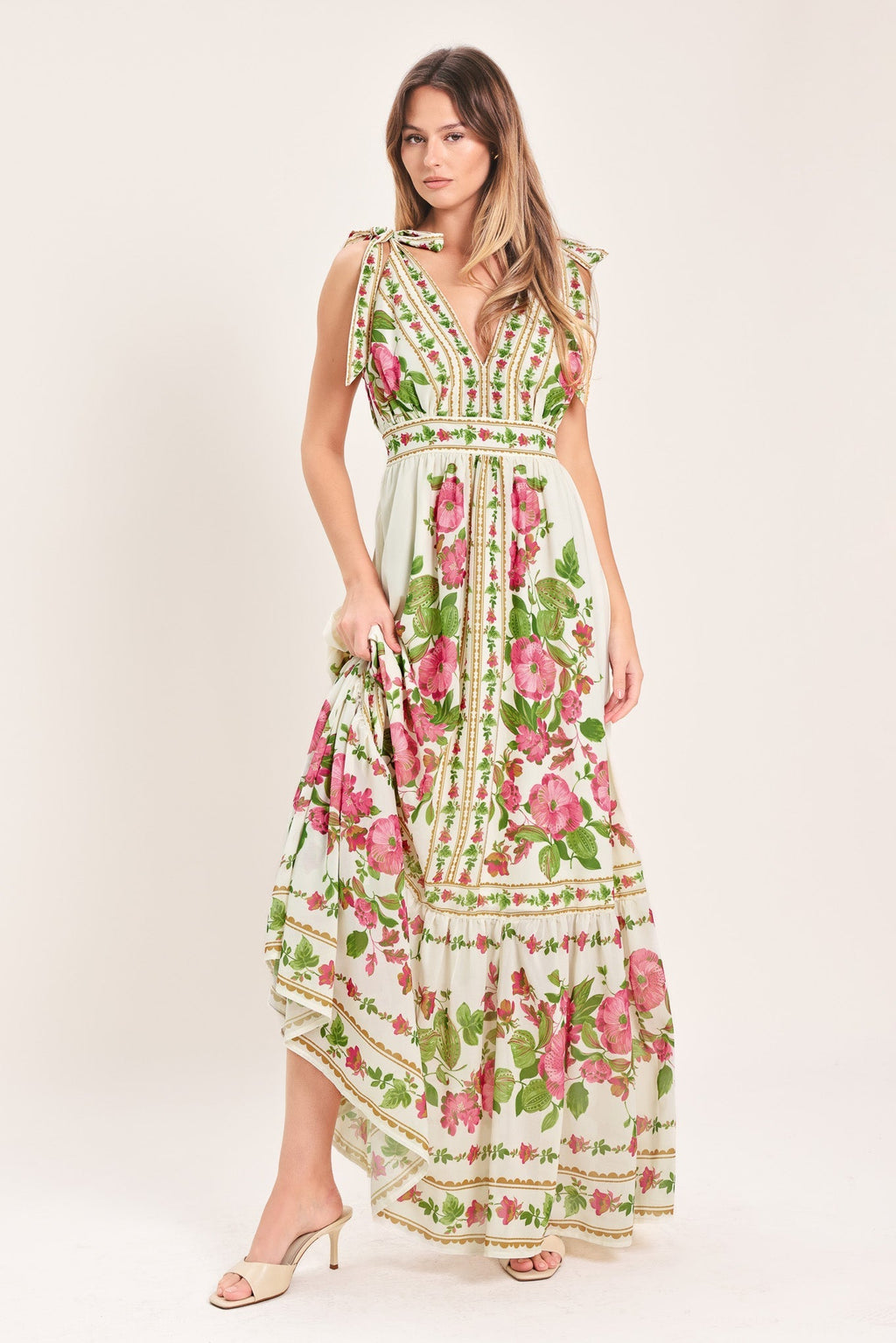 ROSE VINE ROMANCE MAXI DRESS