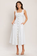 SEASIDE BRUNCH WHITE MIDI DRESS - FINAL SALE