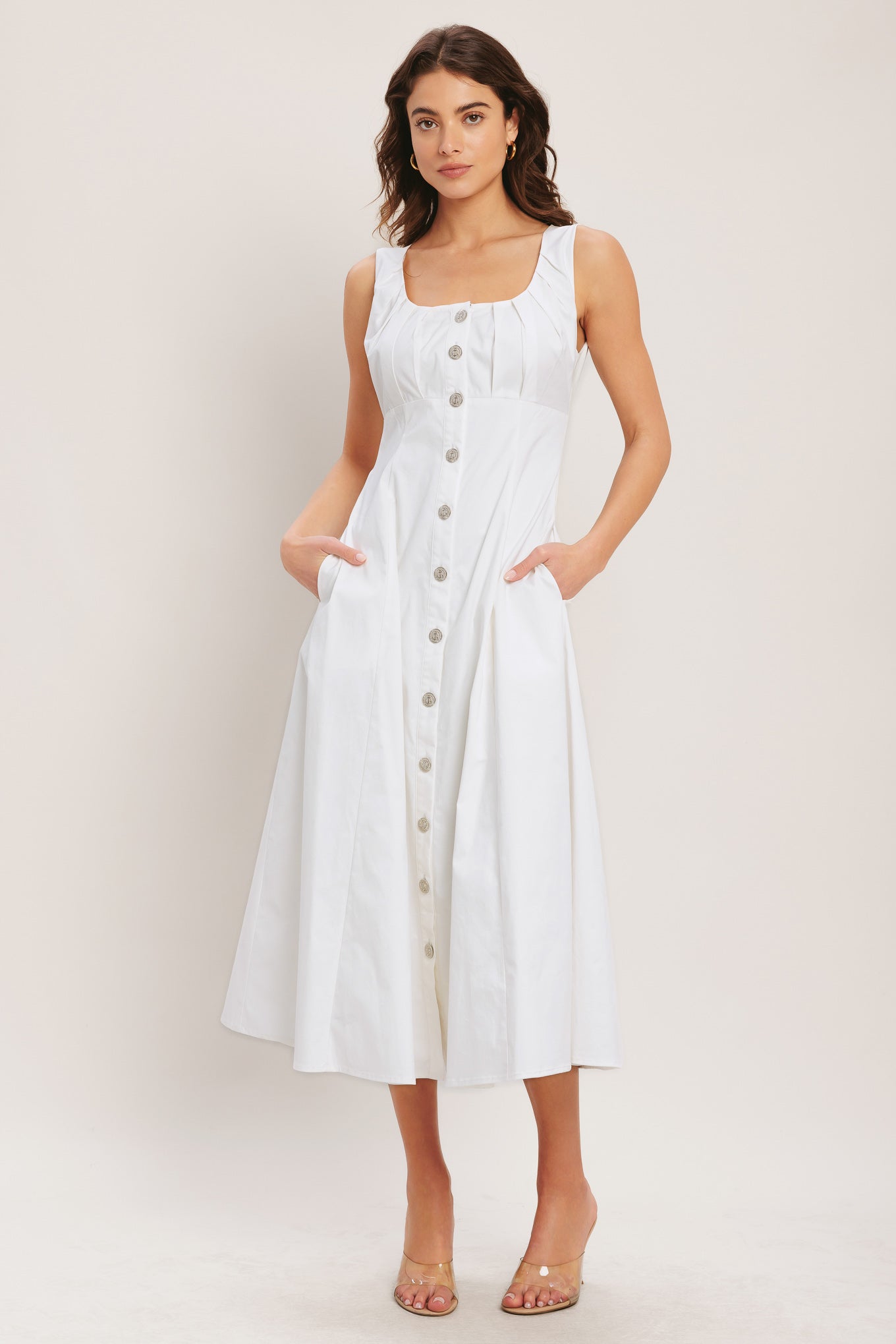 SEASIDE BRUNCH WHITE MIDI DRESS - FINAL SALE