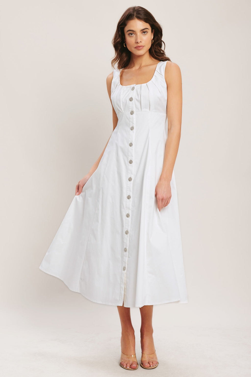SEASIDE BRUNCH WHITE MIDI DRESS - FINAL SALE