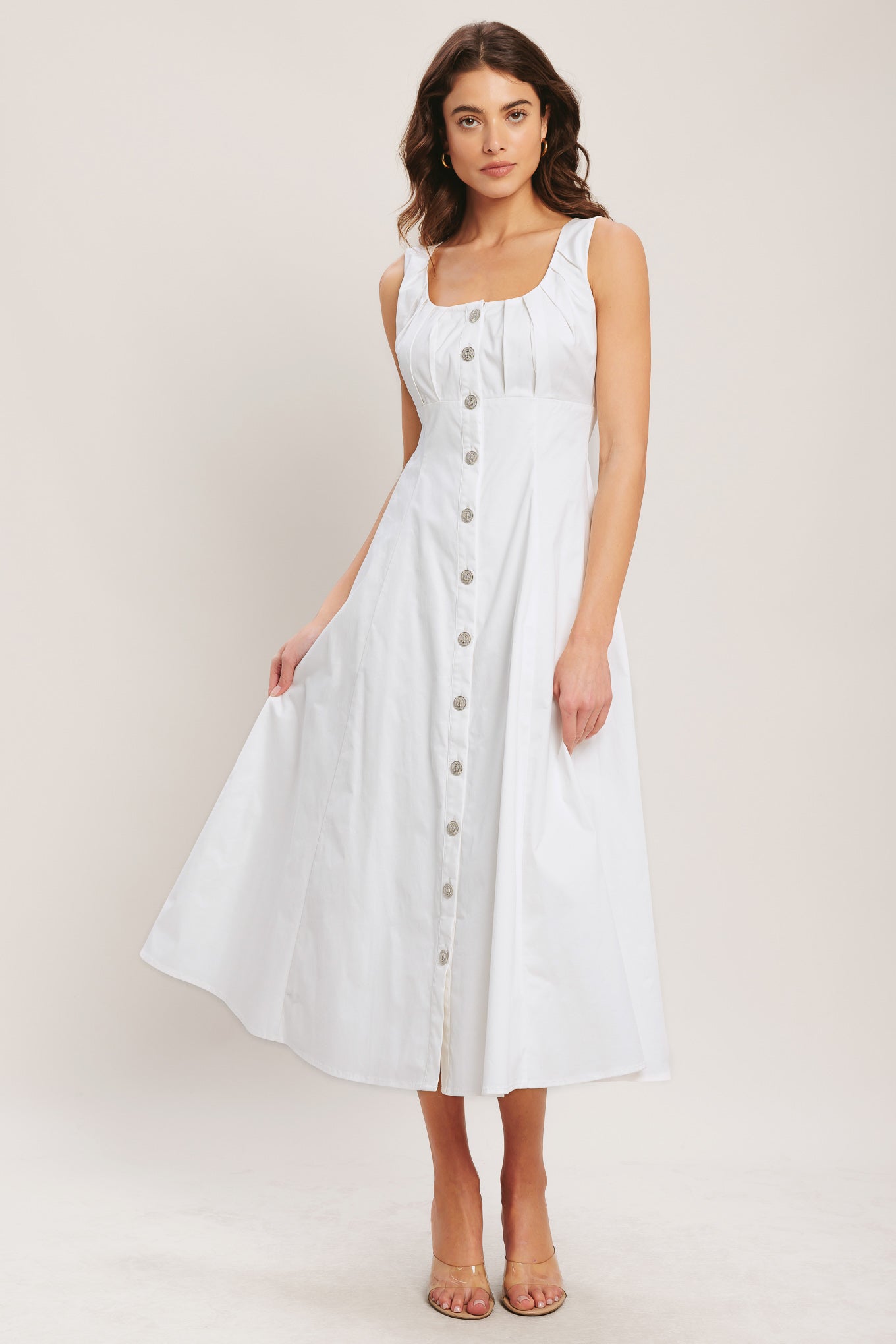 SEASIDE BRUNCH WHITE MIDI DRESS - FINAL SALE