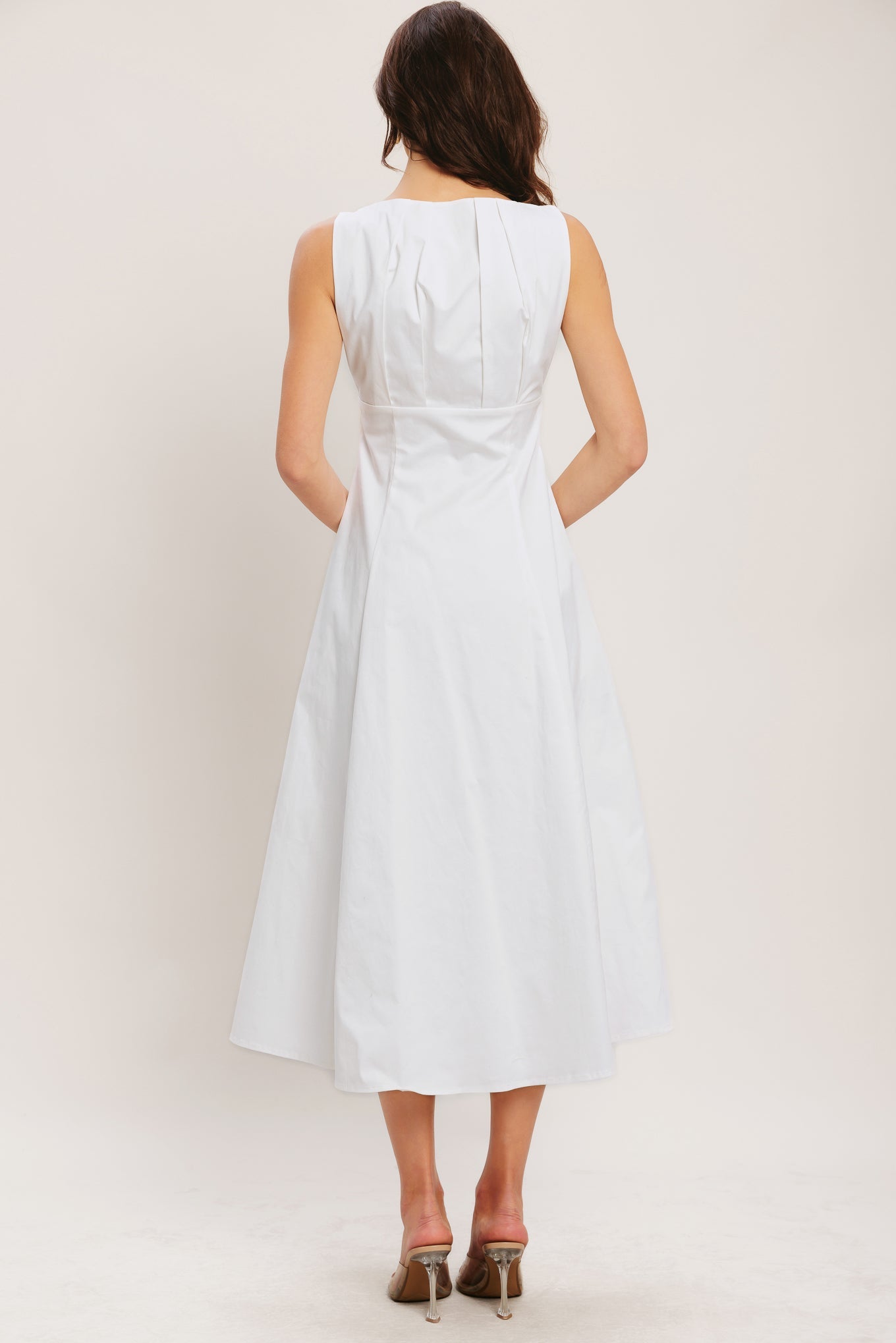 SEASIDE BRUNCH WHITE MIDI DRESS - FINAL SALE
