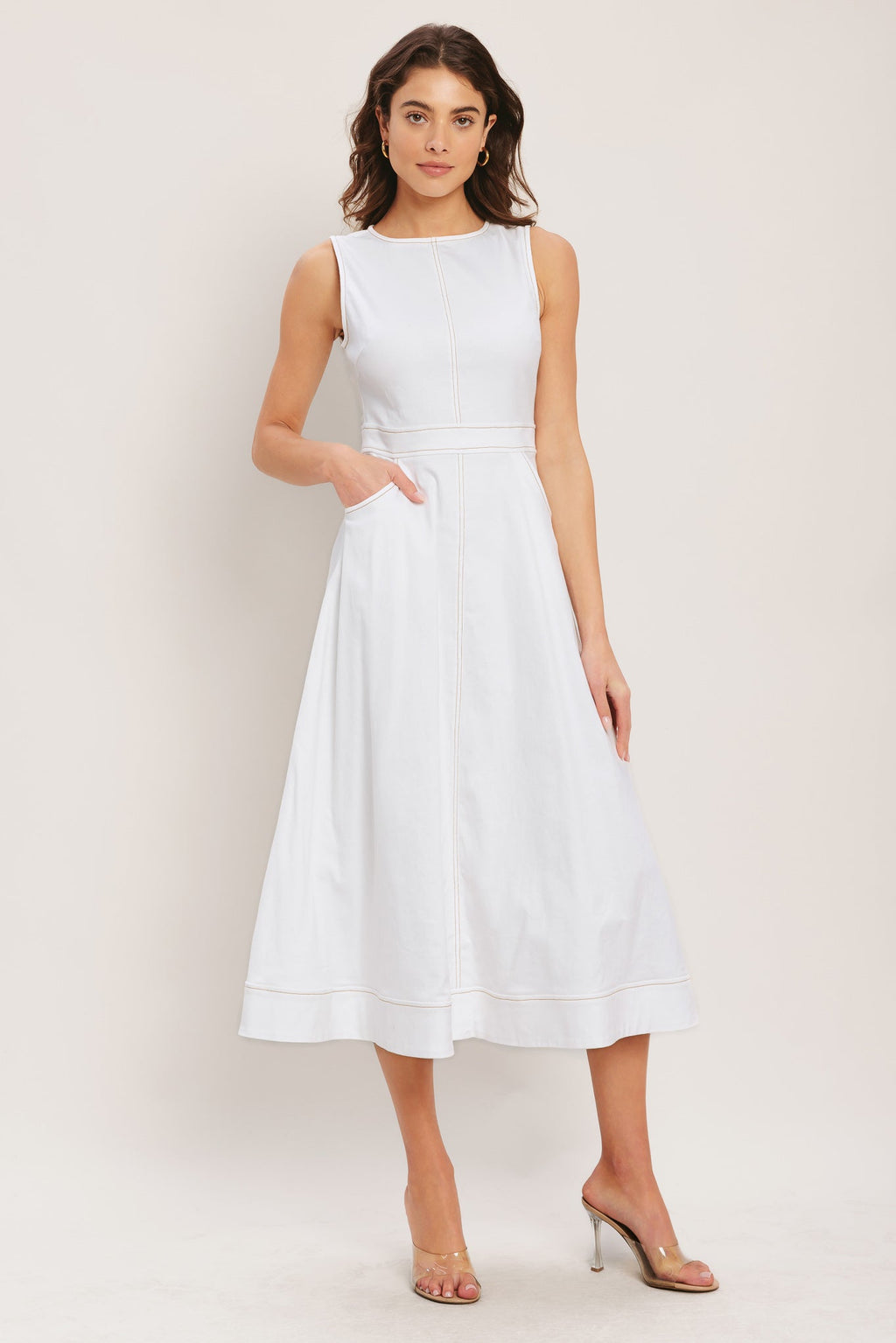 CLOUDLIGHT SUMMER WHITE MIDI DRESS