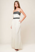 MEET AT THE PIER - CREAM - RIC RAC TRIM WIDE LEG JUMPSUIT