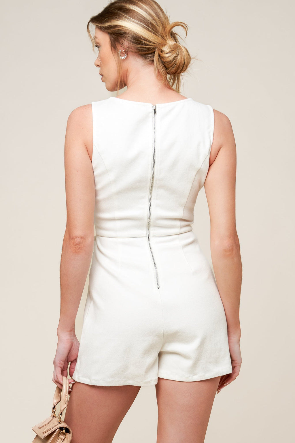 OPEN MINDED DENIM WHITE DENIM SKORT ROMPER