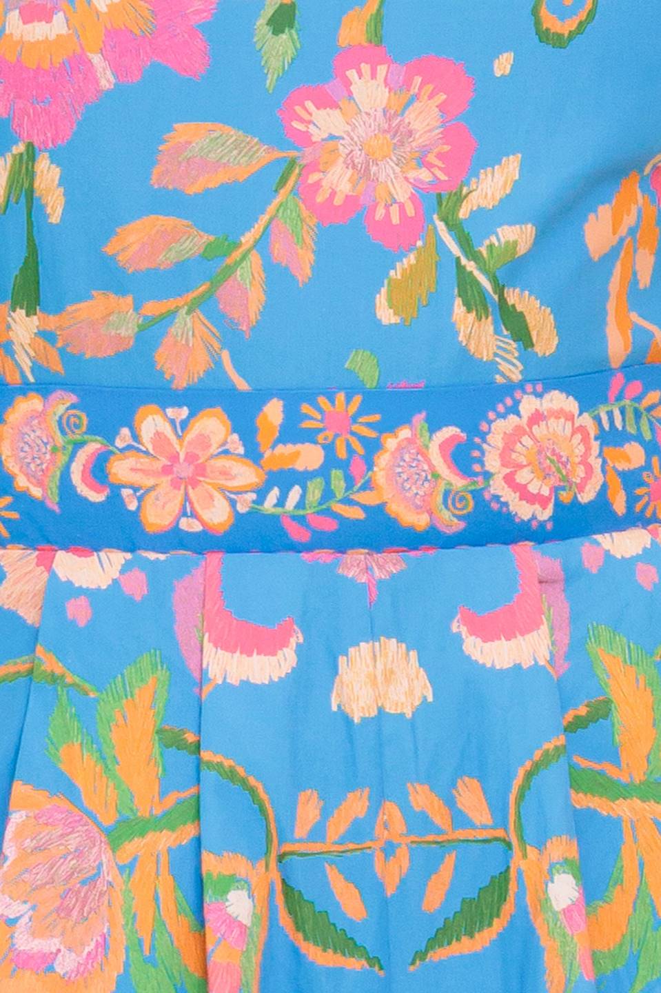 KENDALL FLORAL PRINTED ROMPER - BLUE