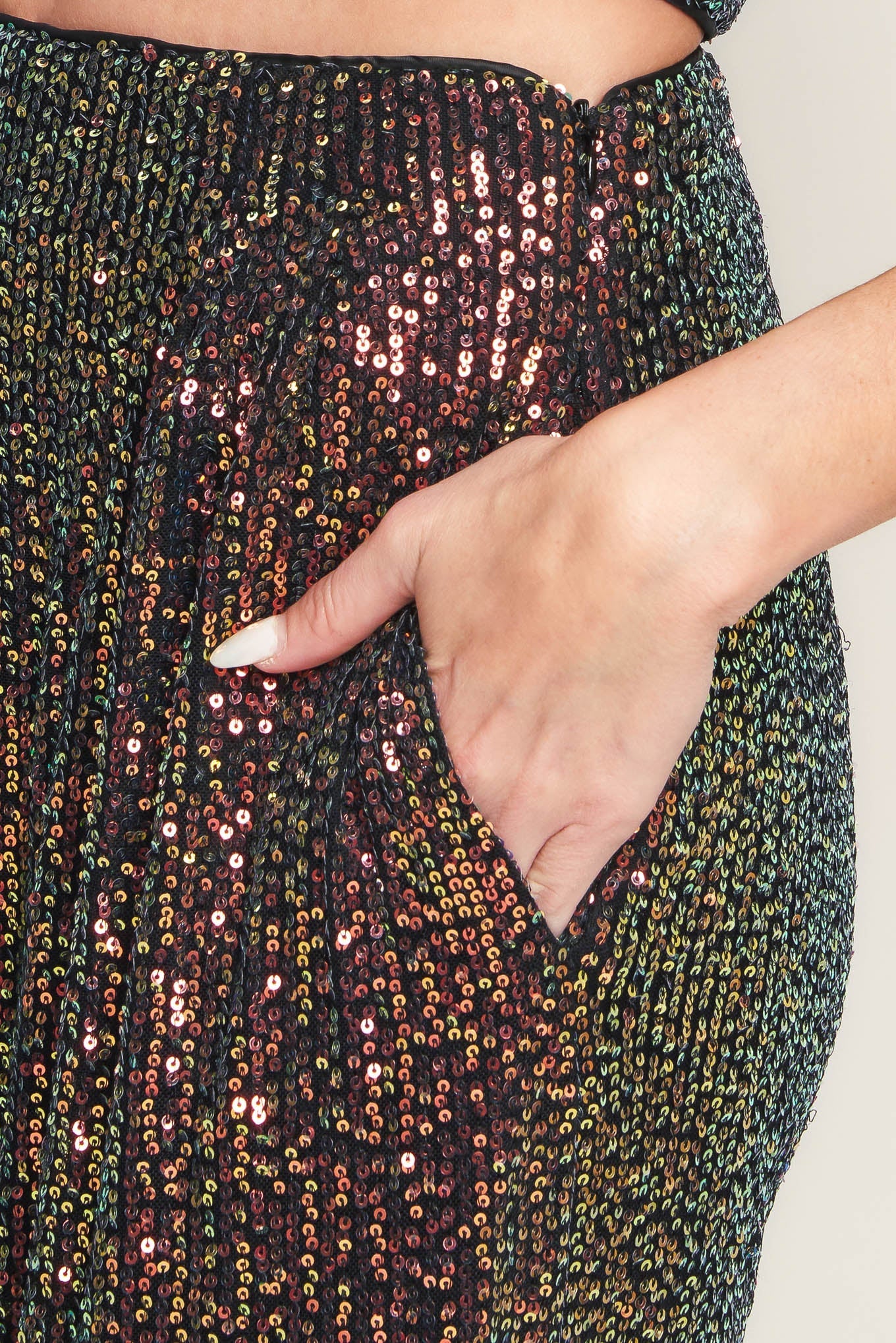 CHARMING COMPOSURE SEQUIN CROP TOP & PANT SET - FINAL SALE