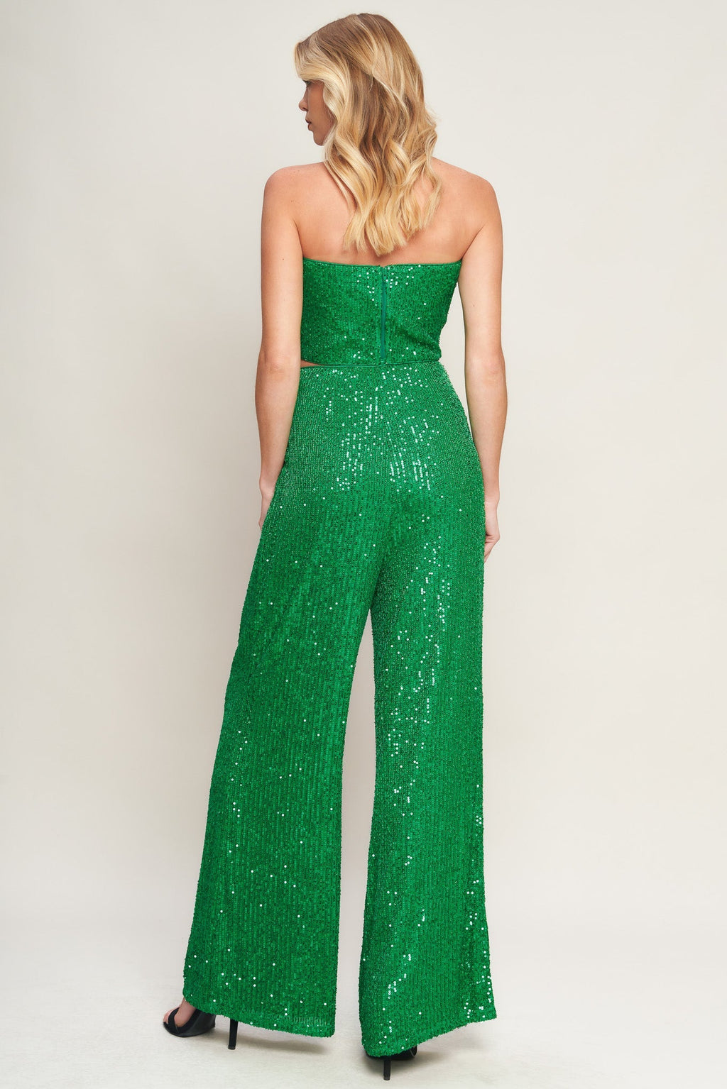 CHARMING COMPOSURE SEQUIN CROP TOP & PANT SET - FINAL SALE