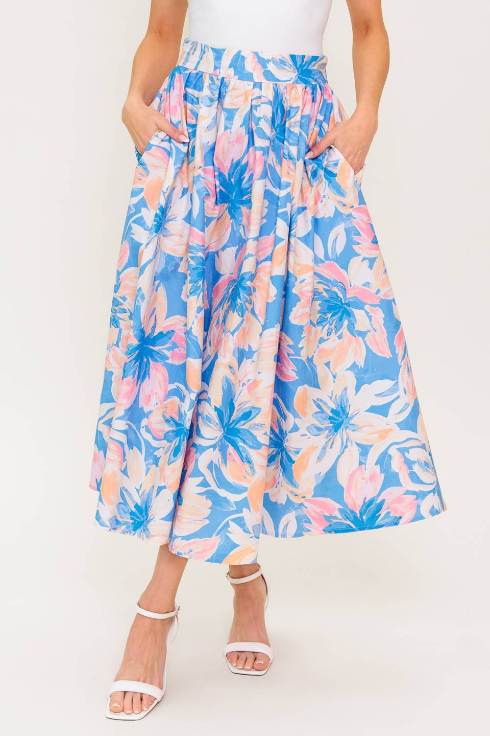 SUMMER HARMONY TIE TOP & SKIRT SET - POWDER BLUE - FINAL SALE