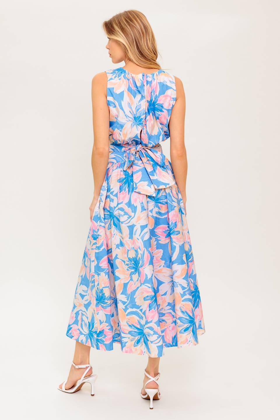 SUMMER HARMONY TIE TOP & SKIRT SET - POWDER BLUE - FINAL SALE