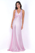 Odette Maxi Dress - Pink - Open Back With Adjustable Bow Tie Detail