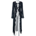 Mesh Cardigan Wooden Ear Beach Dress
