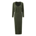 Knitted Cardigan With Camisole Dress Two-piece Set