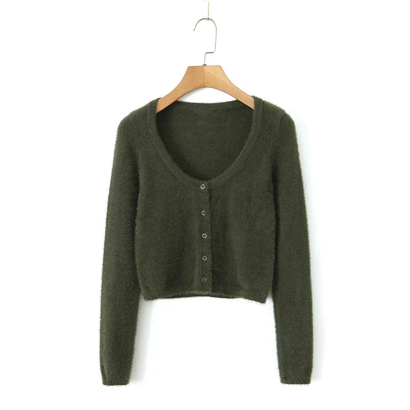 Knitted Cardigan With Camisole Dress Two-piece Set