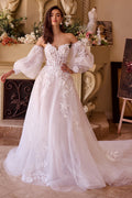WL018 - Lace Appliqued Wedding Ball Gown - Andrea & Leo