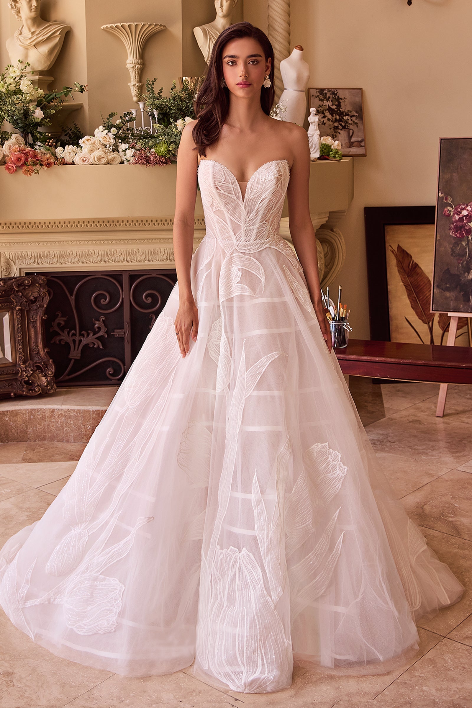 WL043 - Tulip Sequin Embroidered Wedding Ball Gown - Andrea & Leo