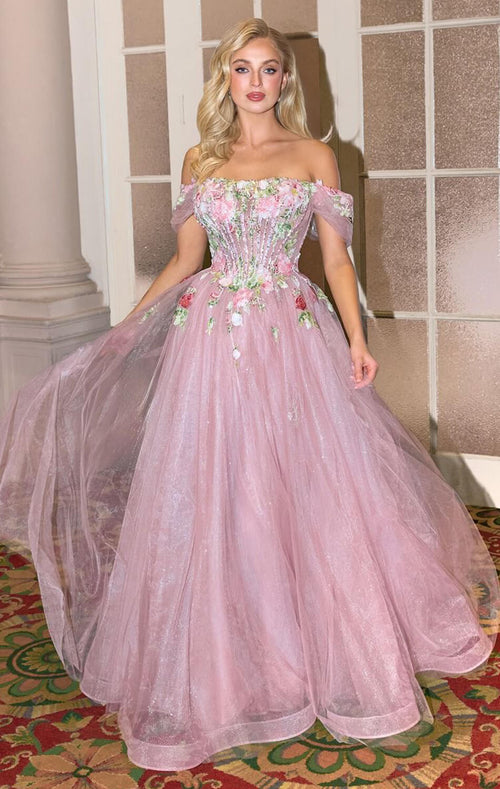 A1479 - Blooming Beaded Ball Gown - Andrea & Leo