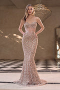 A1481 - Sequin Siren Mermaid Gown - Andrea & Leo