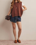 Forte - Braided Trim Denim Wrap Skort