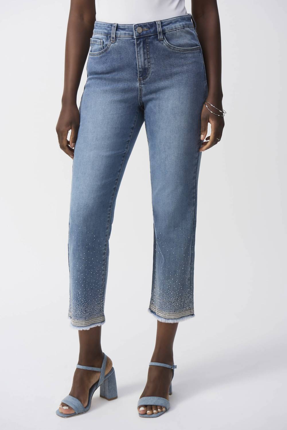 Joseph Ribkoff - Straight Crop Rhinestone Jeans