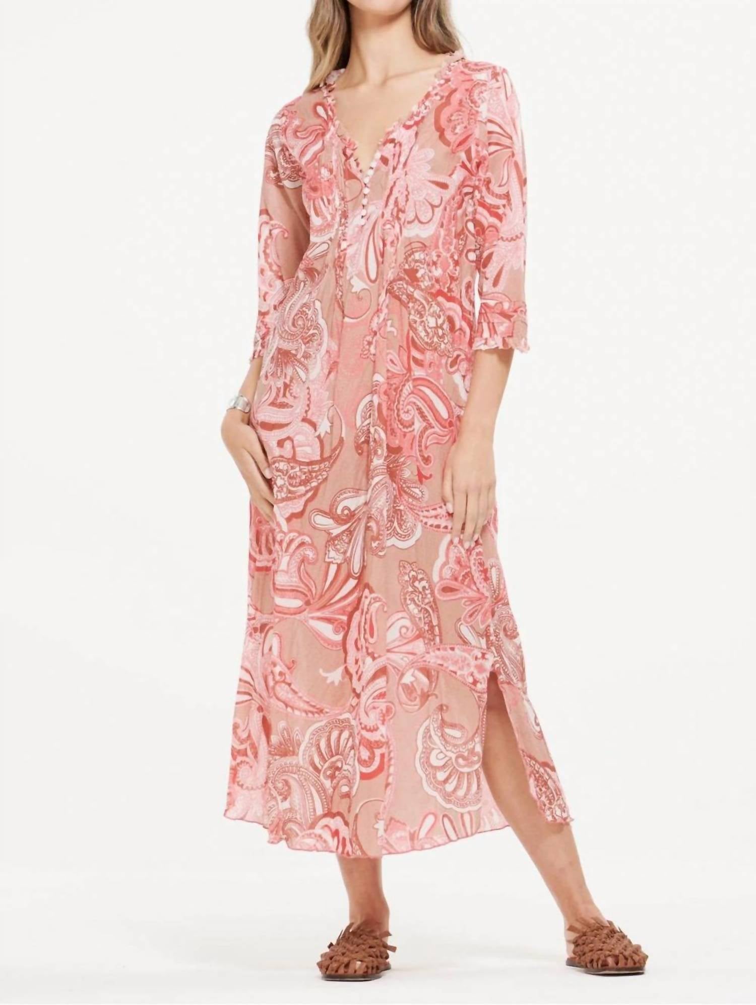 Oneseason - Amalfi Long Poppy Midi Dress