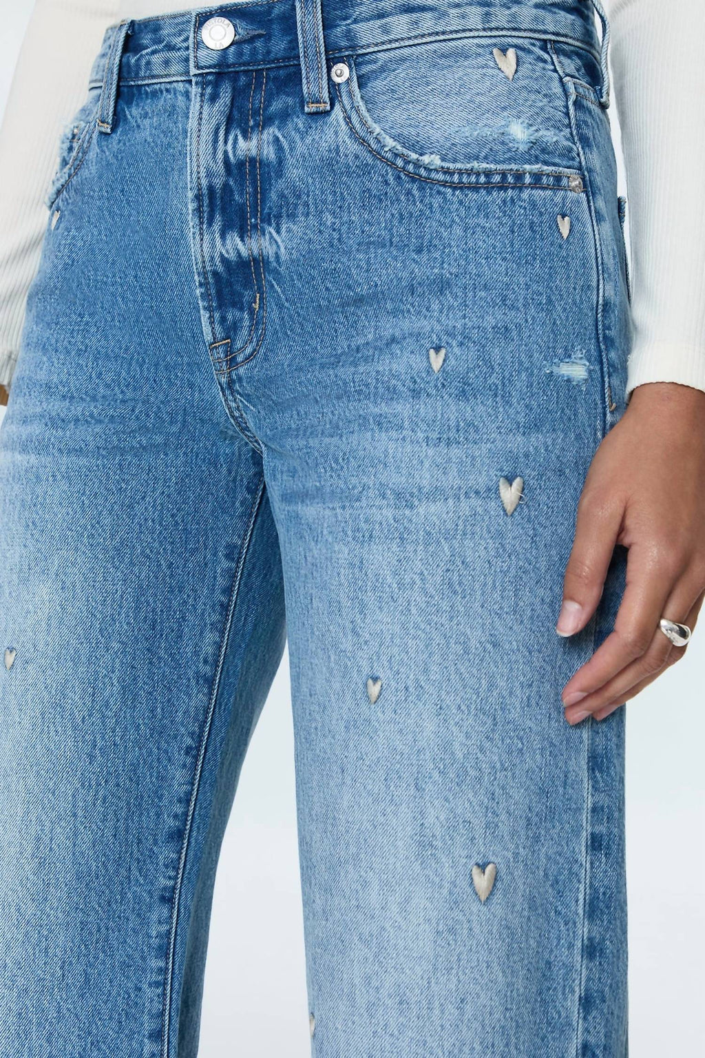 Pistola - Lexi Mid Rise Bowed Straight Leg Jeans