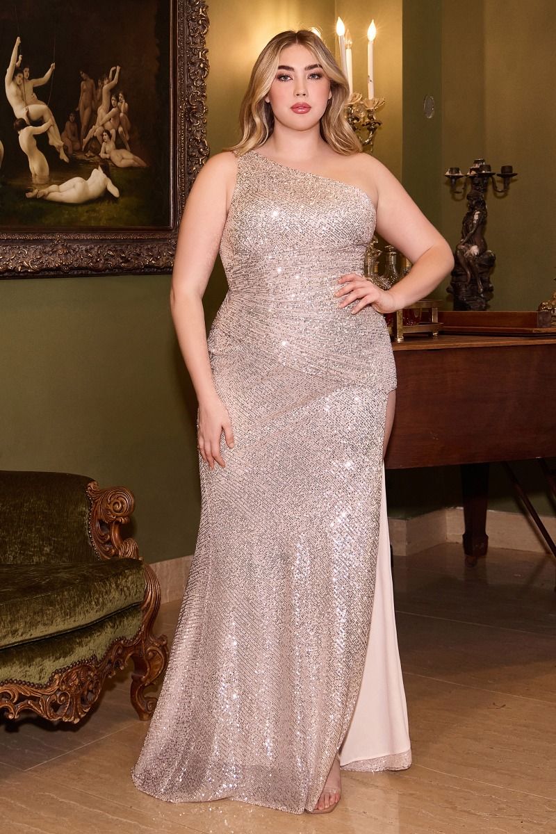 THEA GOWN - ONE SHOULDER SEQUIN EVENING GOWN