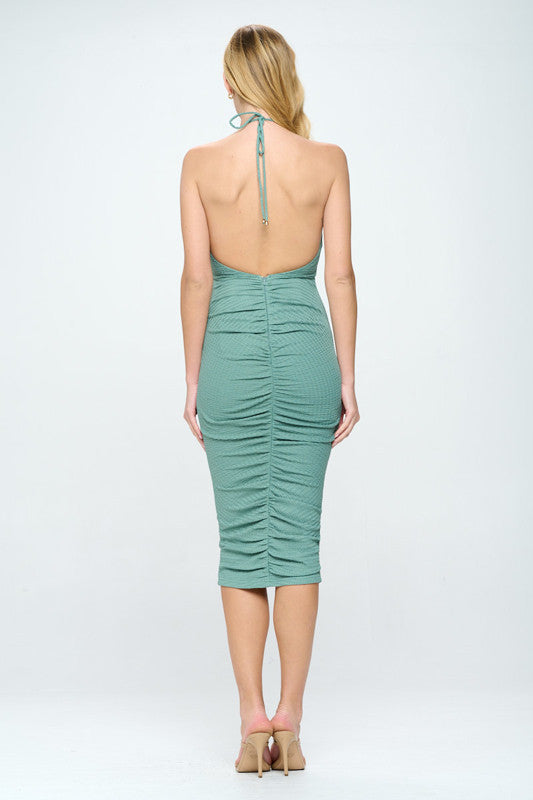 Charlie Midi Dress - Sage - Keyhole Bodycon Dress - FINAL SALE