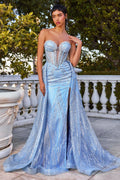 HOLLIS GOWN - STRAPLESS GLITTER GOWN & OVERSKIRT
