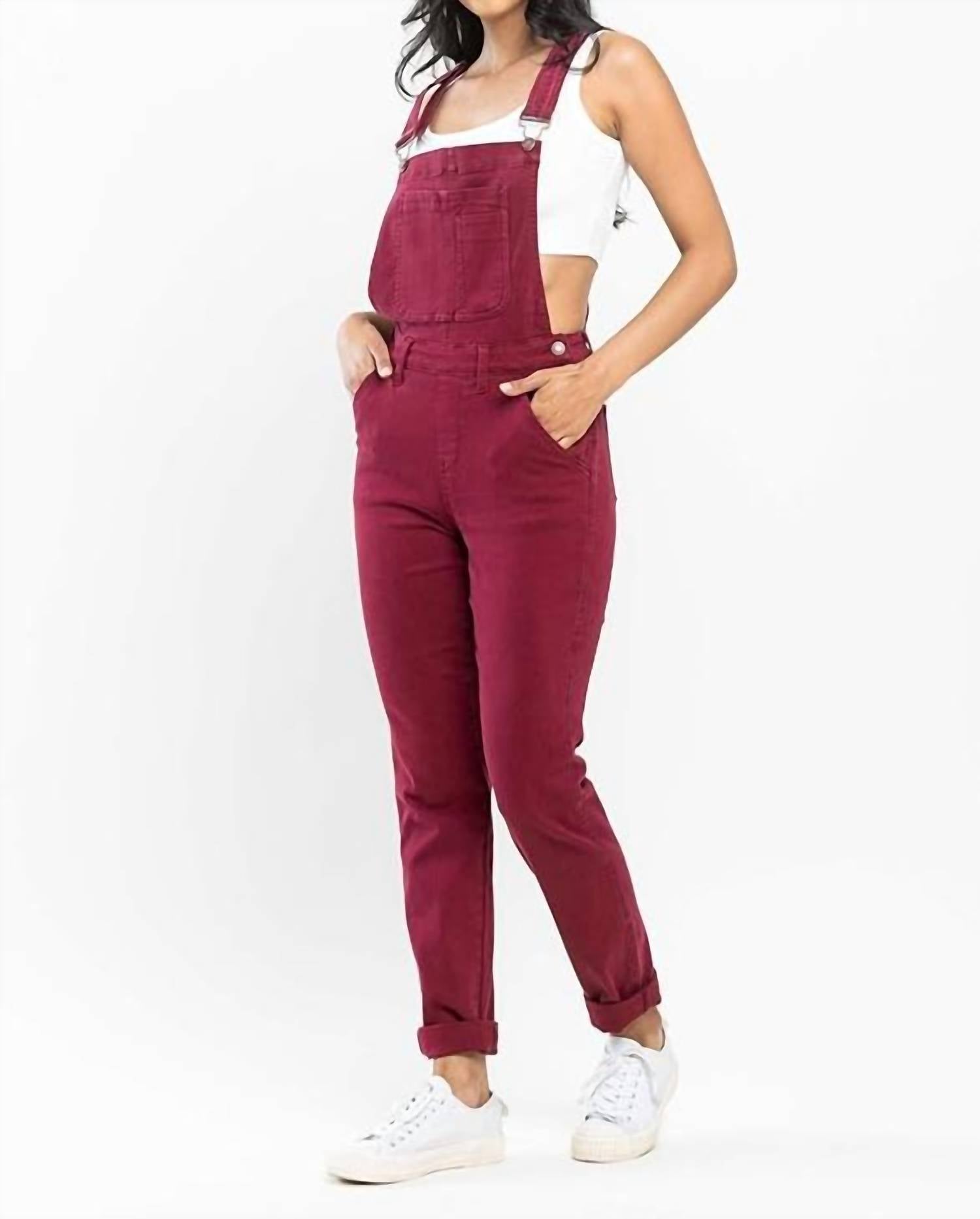 Judy Blue - Garment Dyed High Rise Double Cuffed Overalls