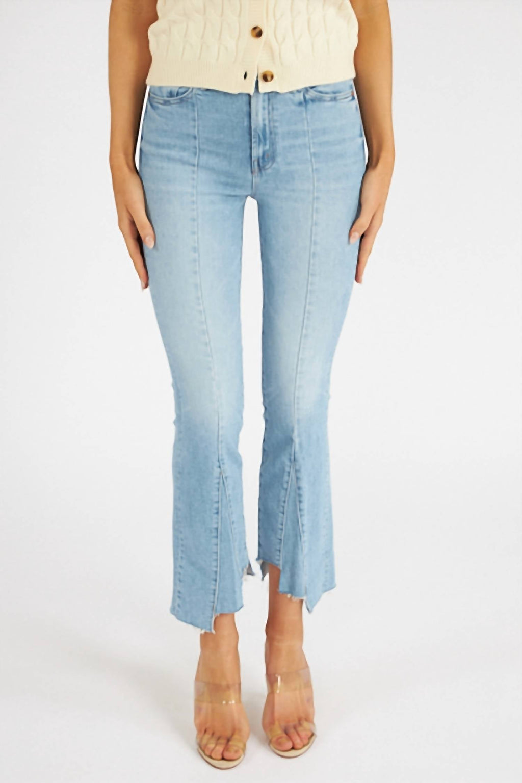 Mother - Insider Crop Pointy Fray High Rise Bootcut Jeans
