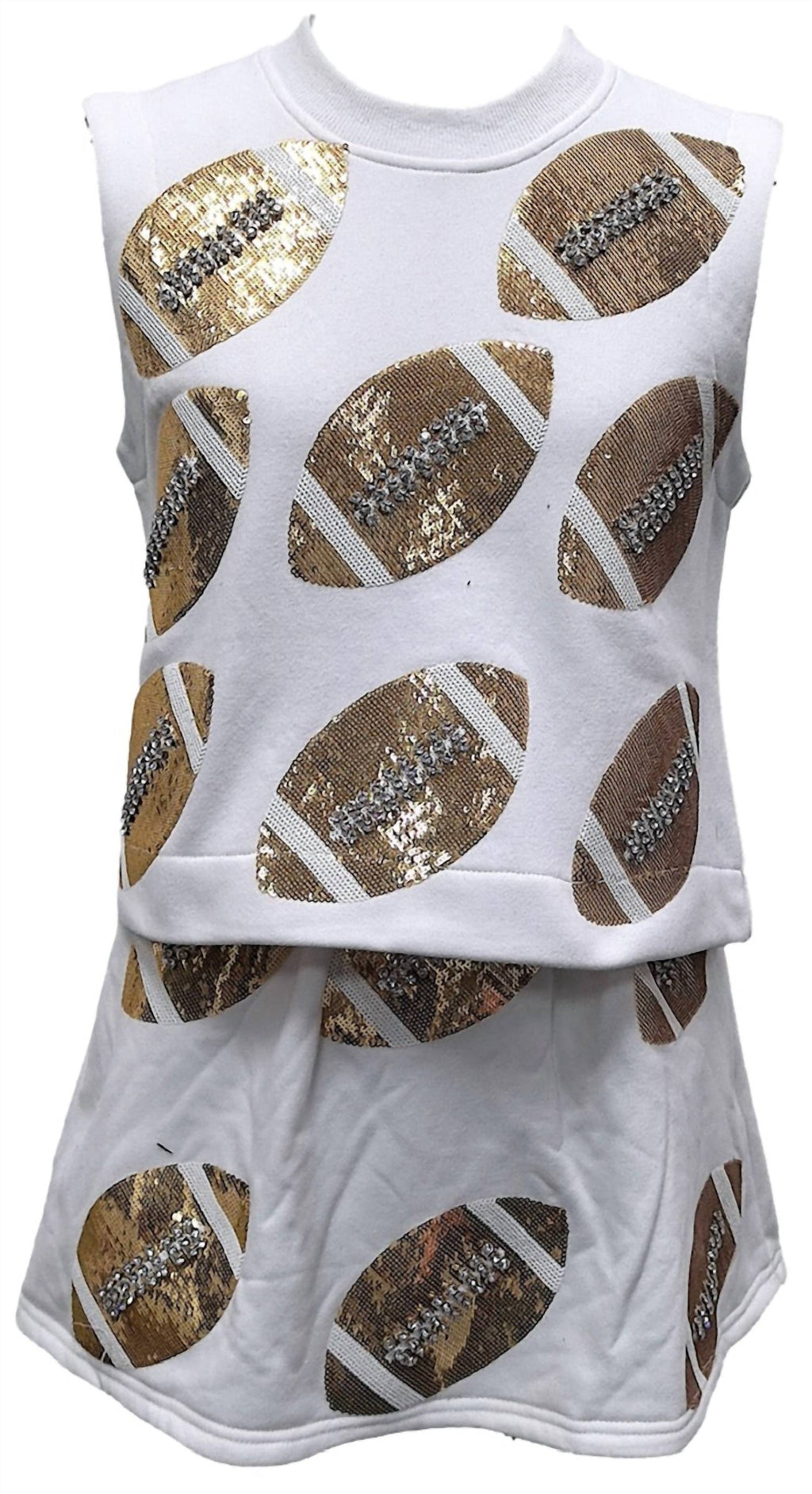 Queen Of Sparkles - Scattered Sequin & Rhinestone Football Tank