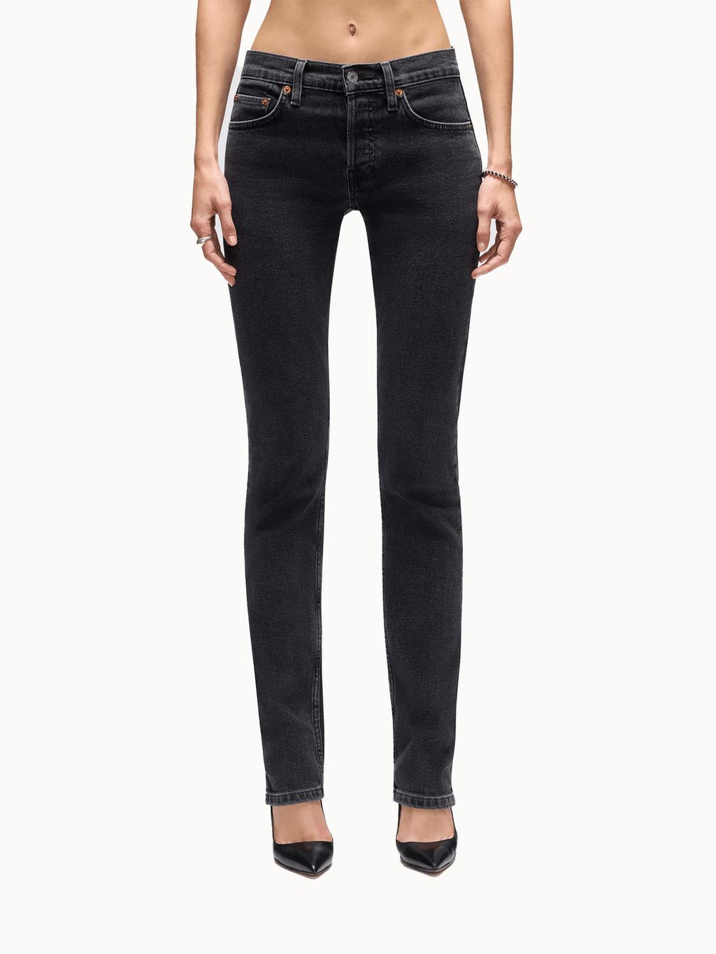 Re/Done - Slim Cigarette Mid Rise Jeans