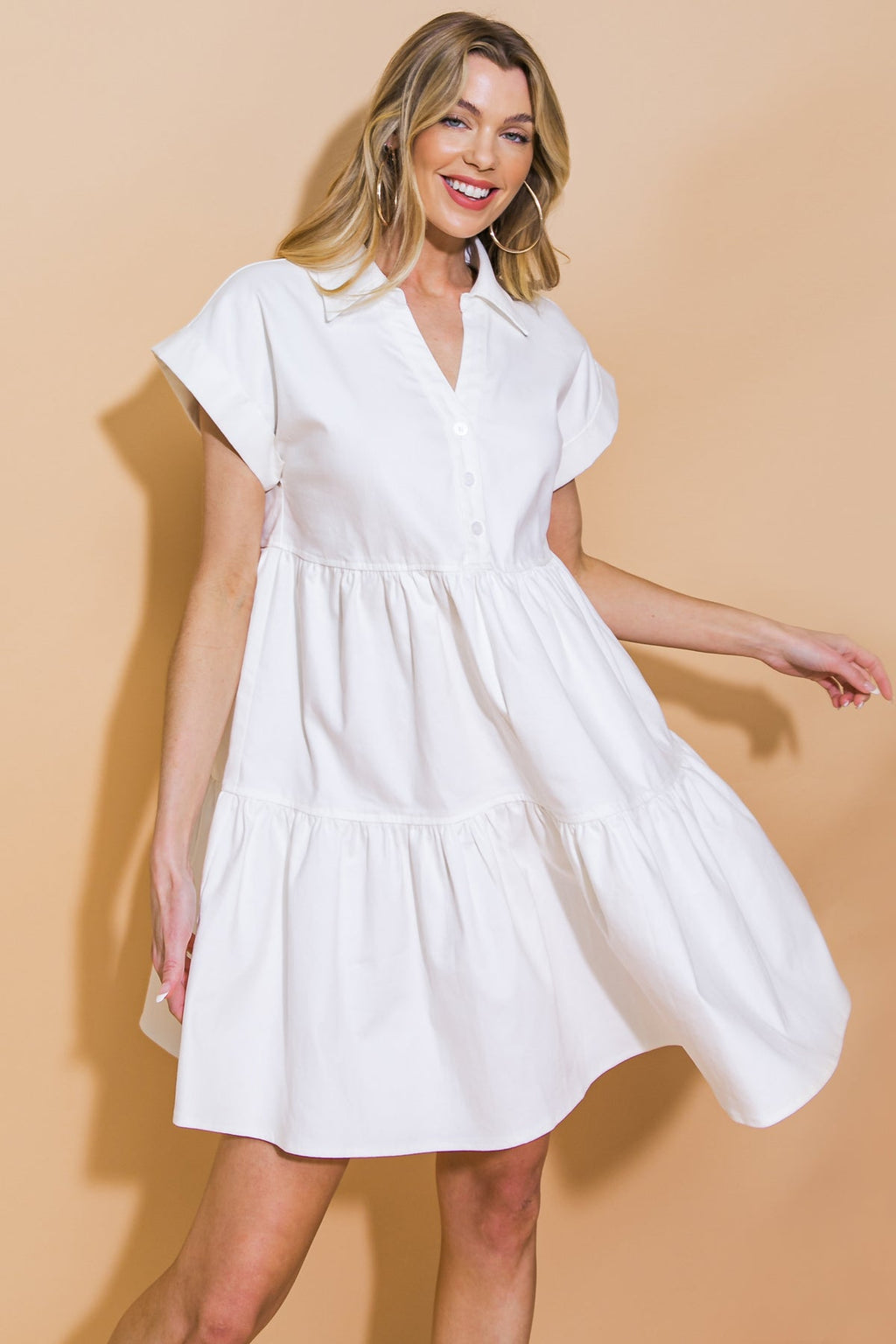 TIMELESS BEAUTY - WHITE SWING DRESS - FINAL SALE