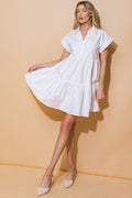 TIMELESS BEAUTY - WHITE SWING DRESS - FINAL SALE