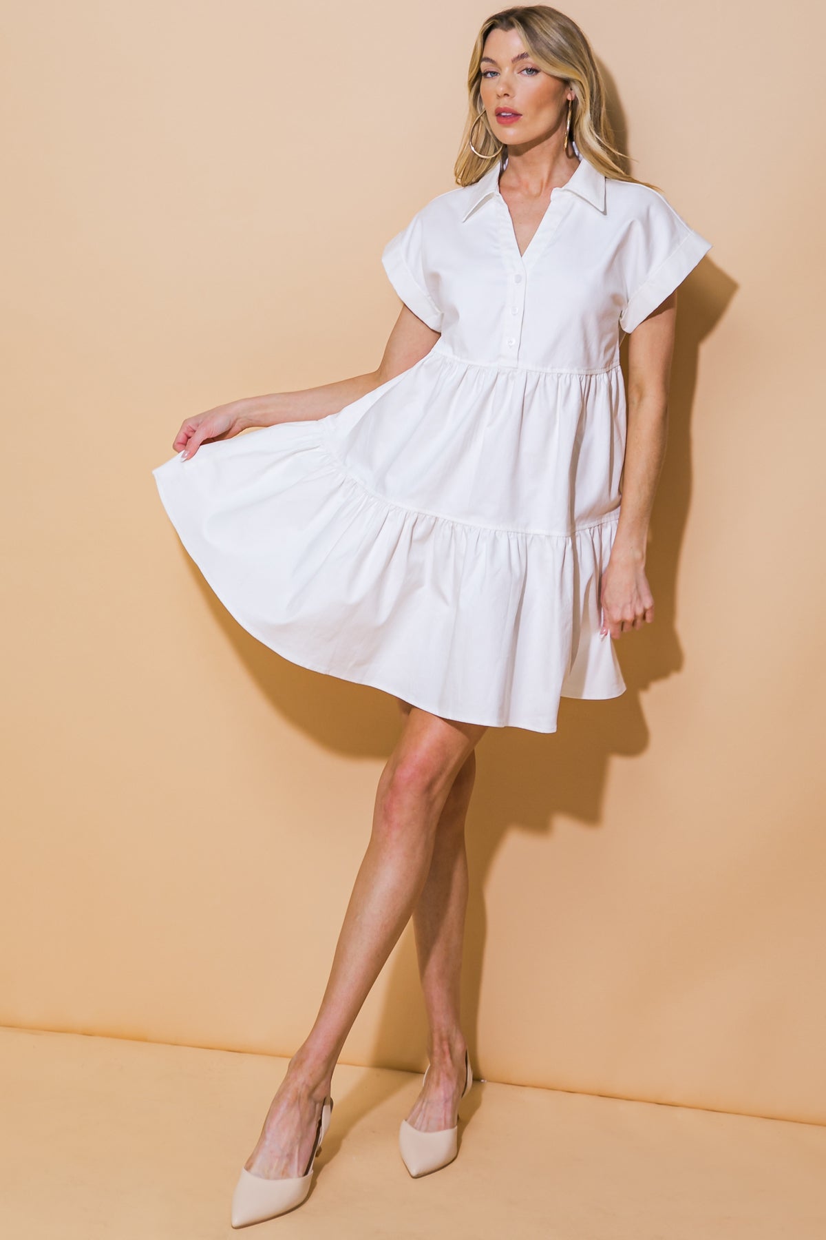 TIMELESS BEAUTY - WHITE SWING DRESS - FINAL SALE