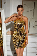 Large Sequined Slip Mini Dress