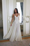 Deep V-Neck Semi-Sheer Mesh Maxi Dress