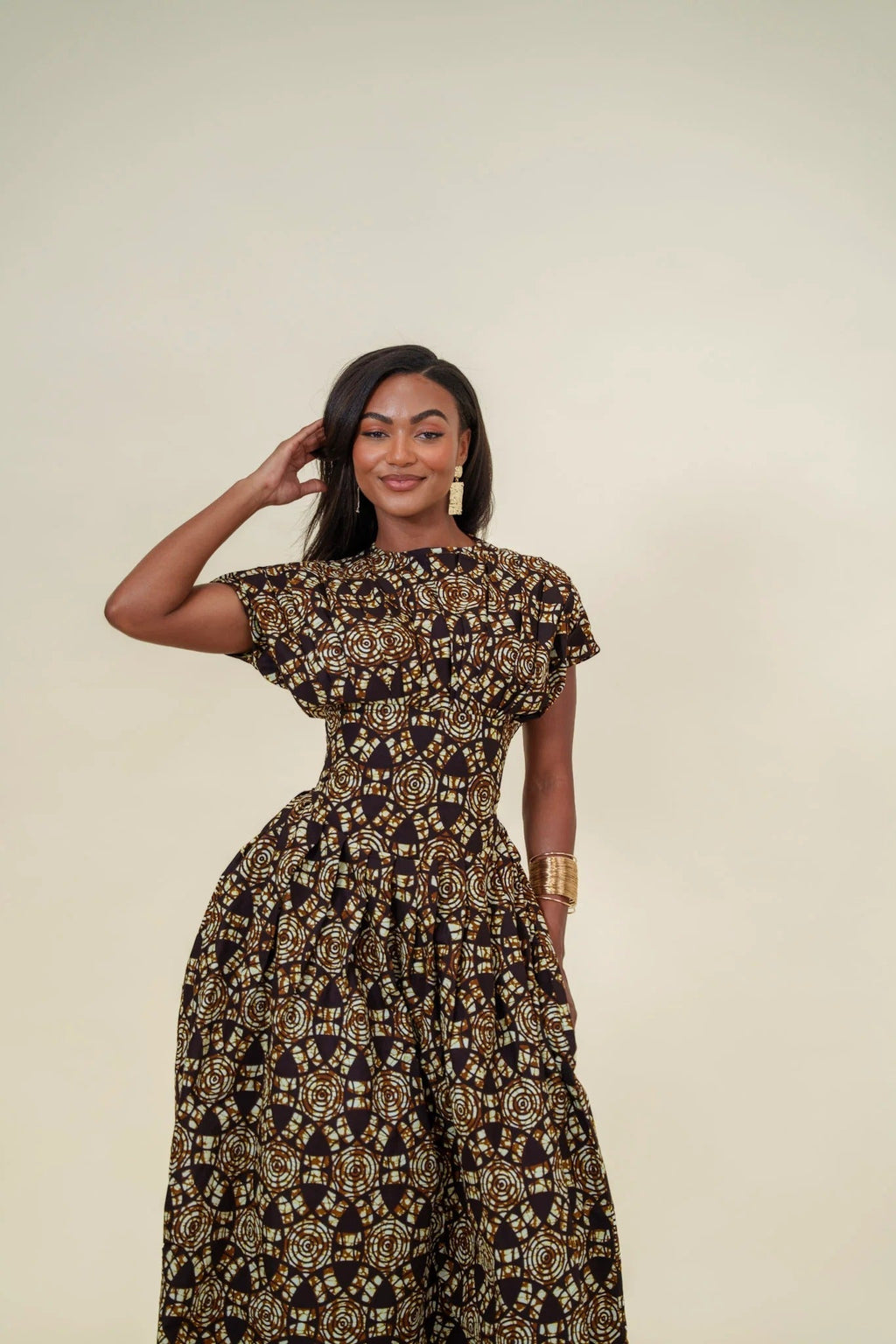 Boho Vortex Flare Maxi Dress