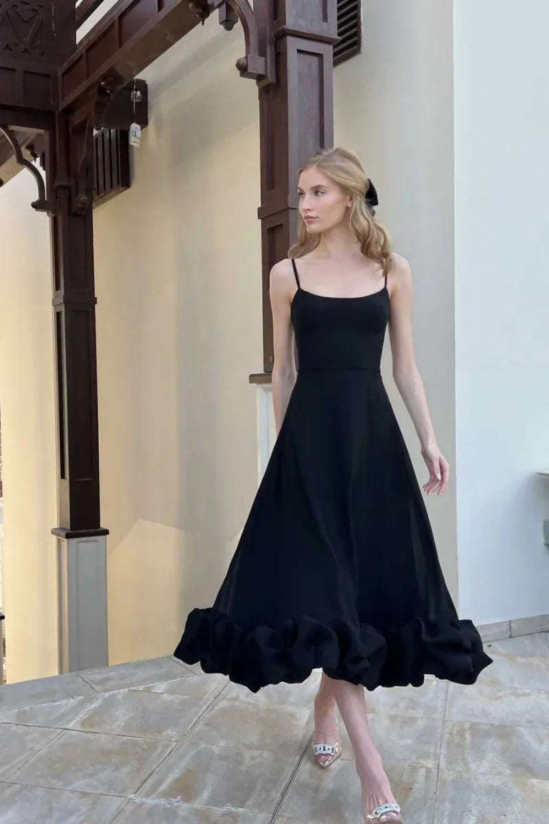 Elegant Floral Hem Slip Midi Dress