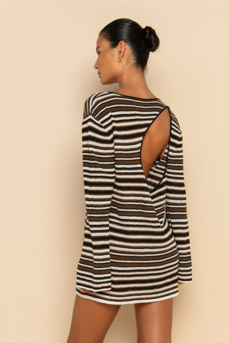 Open-Back Knitted Mini Dress