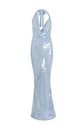 Sexy Halterneck Sequined Maxi Dress