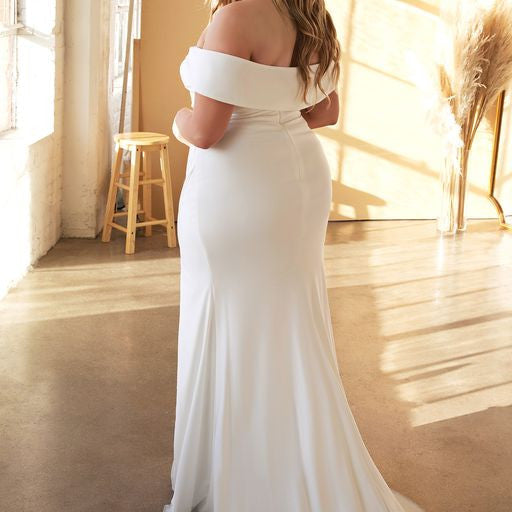 Freya Gown - OFF WHITE - OFF THE SHOULDER STRETCH SPANDEX DRESS