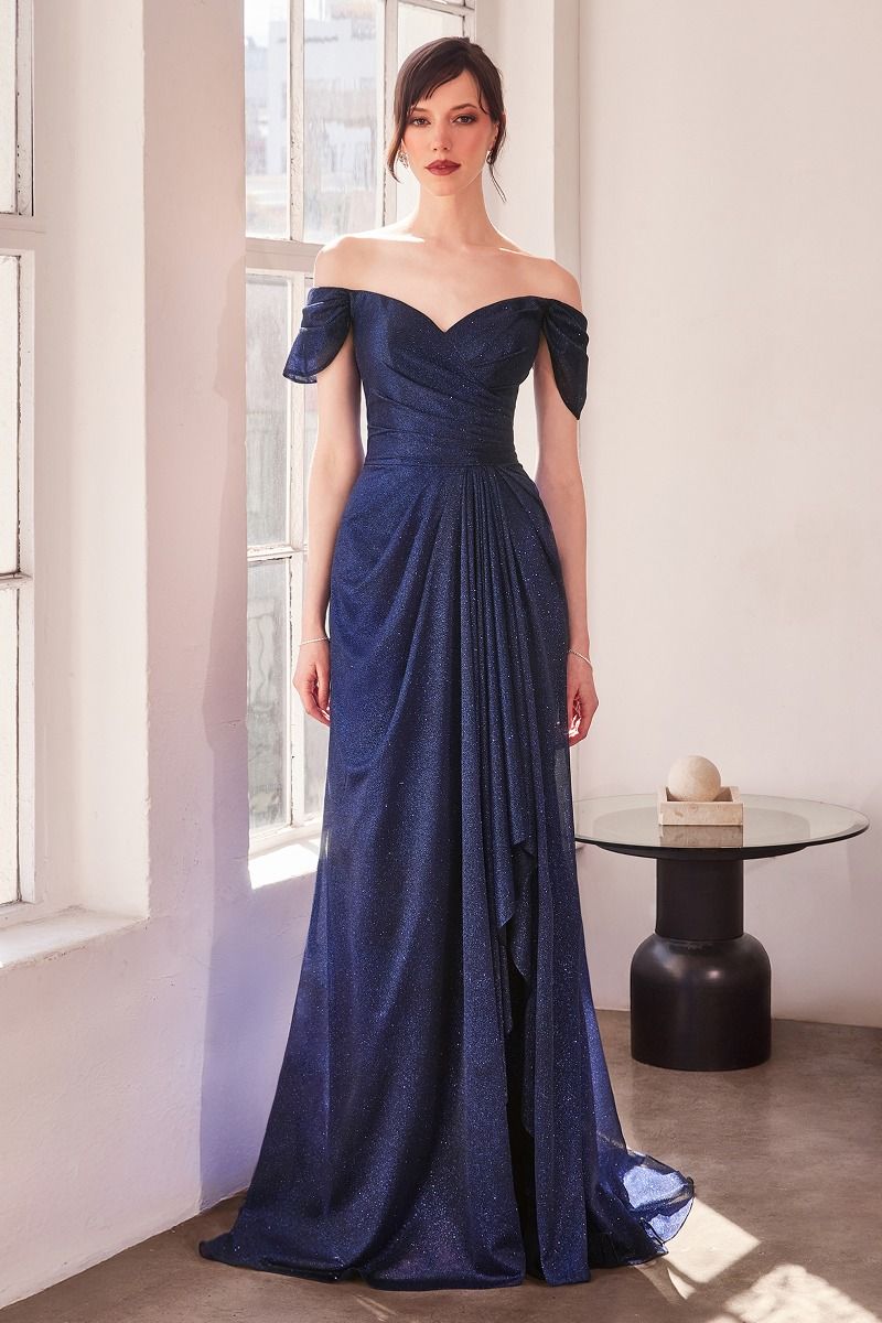 Carole Gown - Draped Glitter Stretch Dress