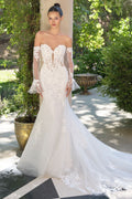 WL065 - Hera Lace Mermaid Gown With Removable Sleeves - Andrea & Leo